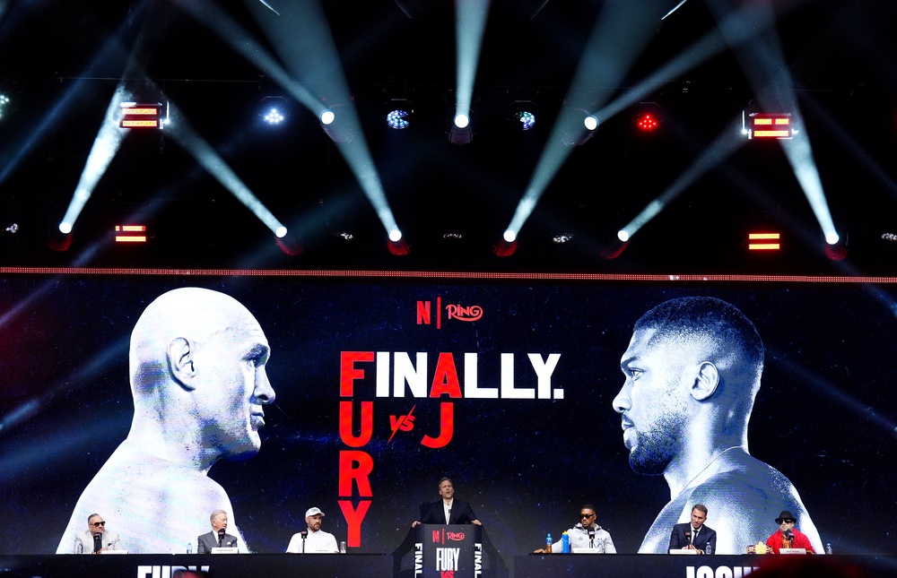 Image from: Fury vs Joshua press conference LIVE: AJ and Gypsy King reveal truth behind sparring rumours before first face-off