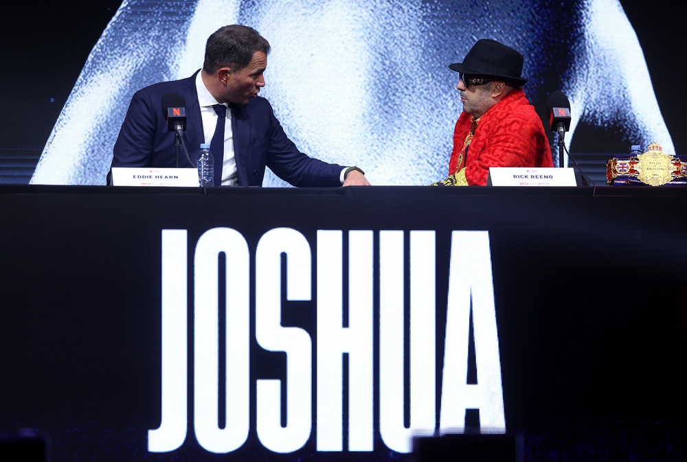 Eddie Hearn, Chairman of Matchroom Sport, and Rick Reeno, CEO of Ring Magazine talk (Getty)