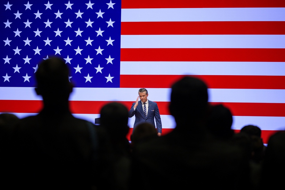 Instead of the hundreds of generals and admirals who sat through Hegseth’s previous address, this year’s audience comprised lower-ranked active-duty officers and non-commissioned officers (AP)