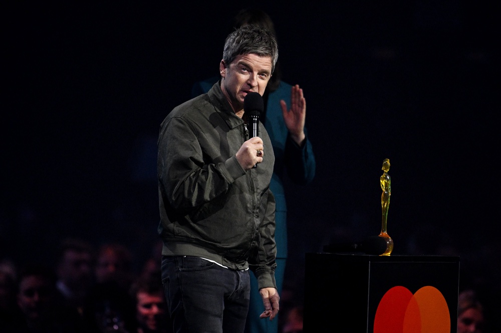 Noel Gallagher receives the song writing award during the Brit Awards 2026 in Manchester (Doug Peters/PA) (PA Archive)