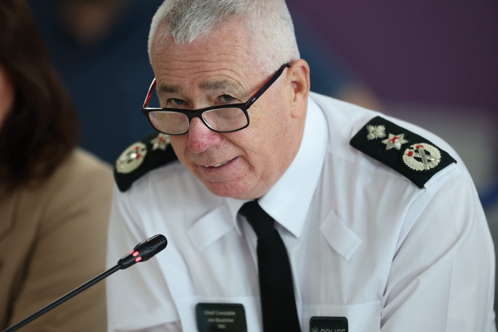 PSNI Chief Constable Jon Boutcher during a meeting of the Policing Board at the Gasworks in Belfast on Thursday (Liam McBurney/PA) (PA Wire)