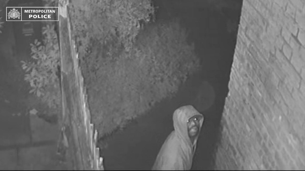 Malcolm broke into his home in Fountayne Road shortly before midnight and spent an hour and a half inside before leaving with a wheeled shopping trolley (Metropolitan Police)