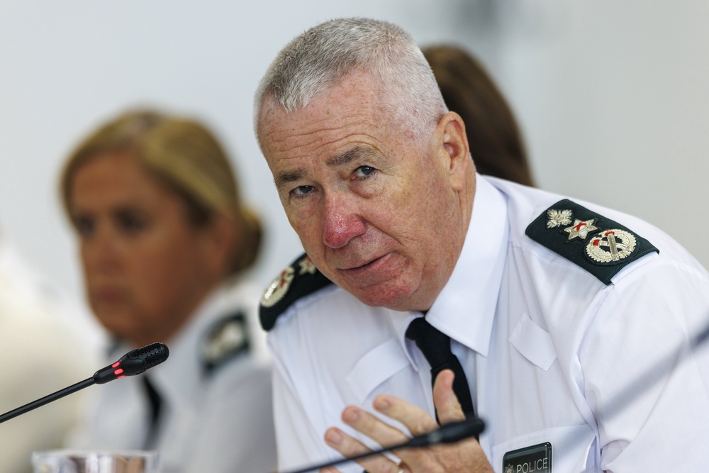 PSNI Chief Constable Jon Boutcher during a meeting of the Policing Board at the Gasworks in Belfast (Liam McBurney/PA) (PA Wire)