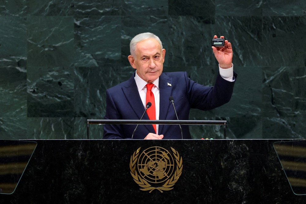 Netanyahu last month in New York (Reuters)
