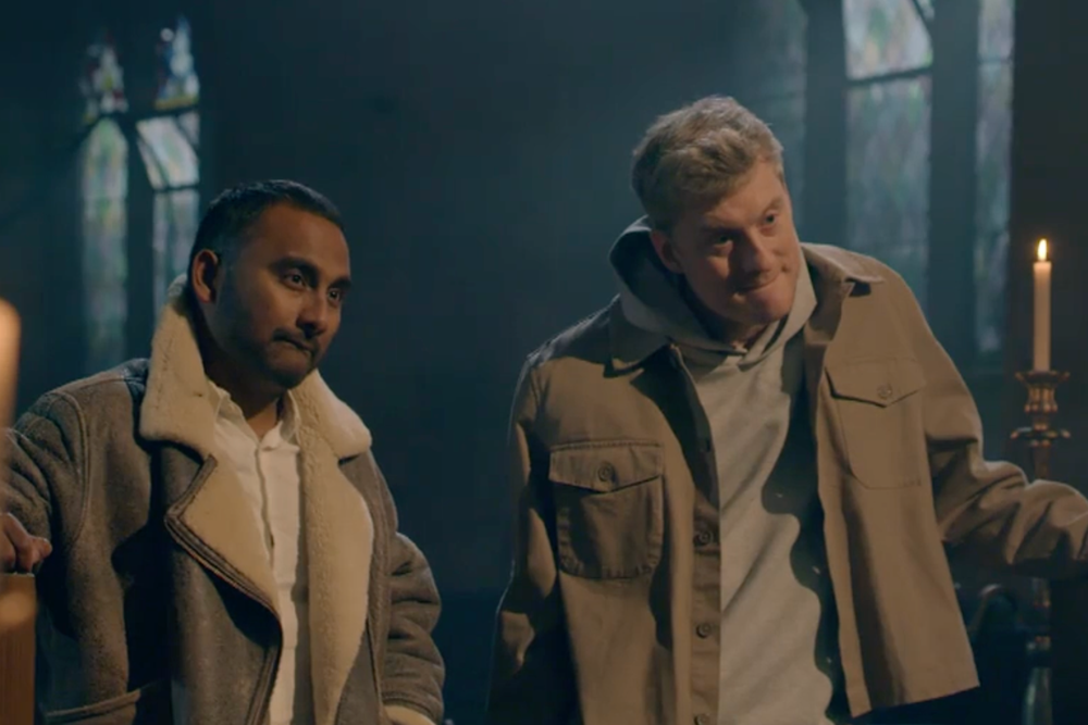 Amol Rajan and James Acaster on ‘Celebrity Traitors’ (BBC)