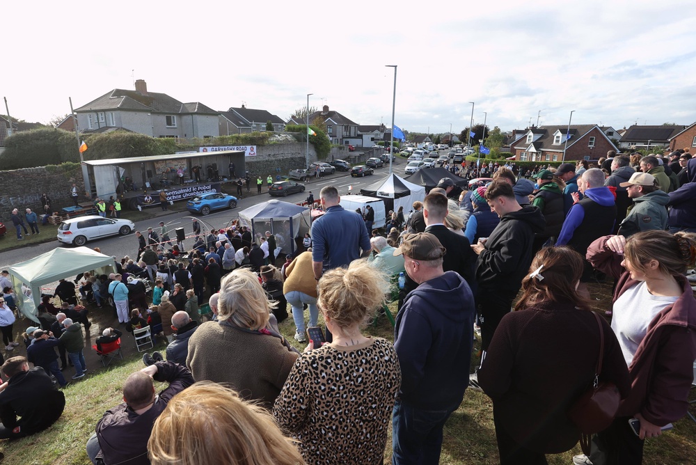 The Mary Wallopers perform on Garvaghy Road, Portadown (Liam McBurney/PA) (PA Wire)