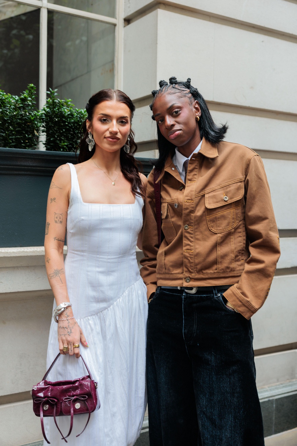 Cat Burns (right) and Sarah New at he Ahluwalia show in London (Alamy/PA)