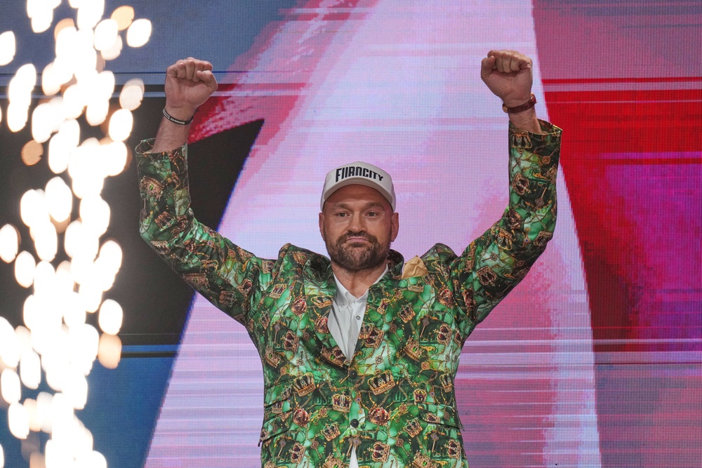 Tyson Fury says his fight with Anthony Joshua ‘wasn’t happening’ three days before Wednesday’s press conference (AP)