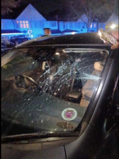 The improvised explosive device (IED) damaged cars and property up to 100 metres away, with shrapnel striking the outside of a child’s bedroom (PA)