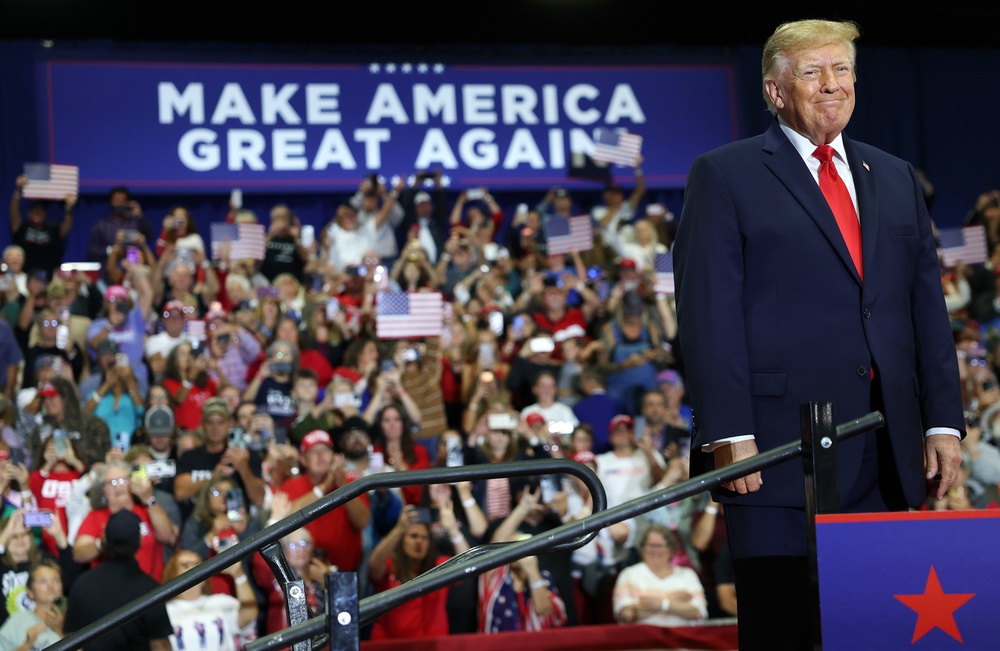 Only 17% of U.S. adults approve of Trump’s handling of the cost of living, according to a Thursday survey (Getty)