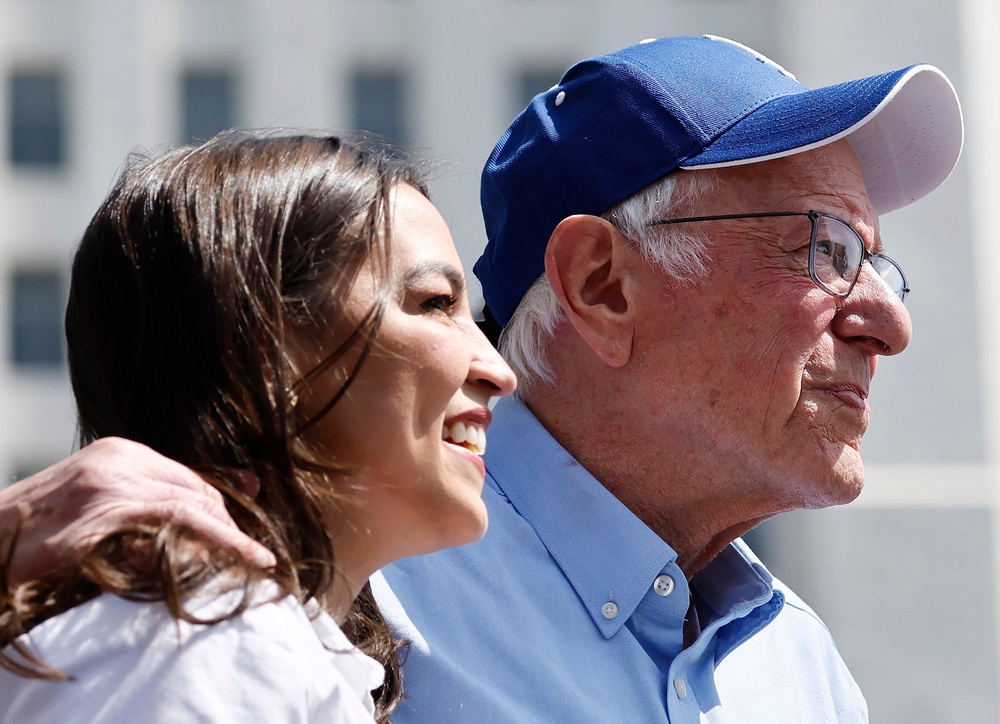 Congresswoman Alexandria Ocasio-Cortez of New York and Senator Bernie Sanders of Vermont have teamed up again — this time to introduce a bill to ban automatic license-plate readers after police officers have been accused of misusing the technology (Getty Images)