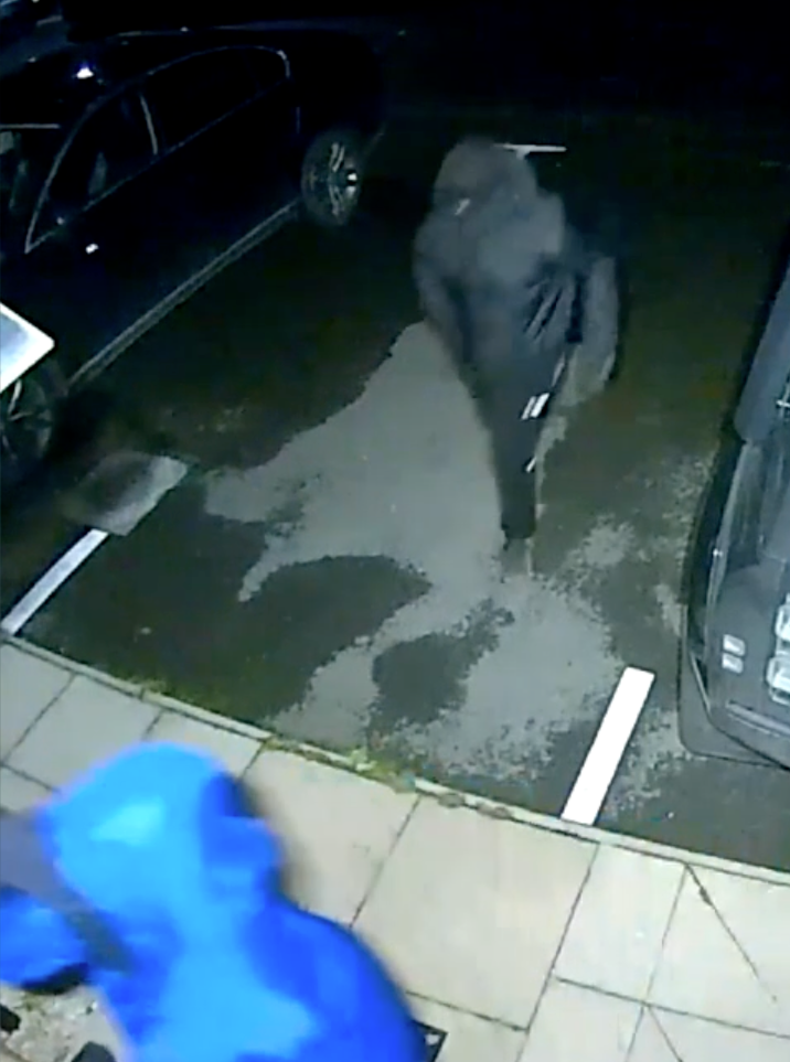 In a statement issued late last month alongside CCTV of the attackers entering the property, Crimestoppers said the offenders left the area in a car believed to be a black BMW X3. (Crimestoppers)