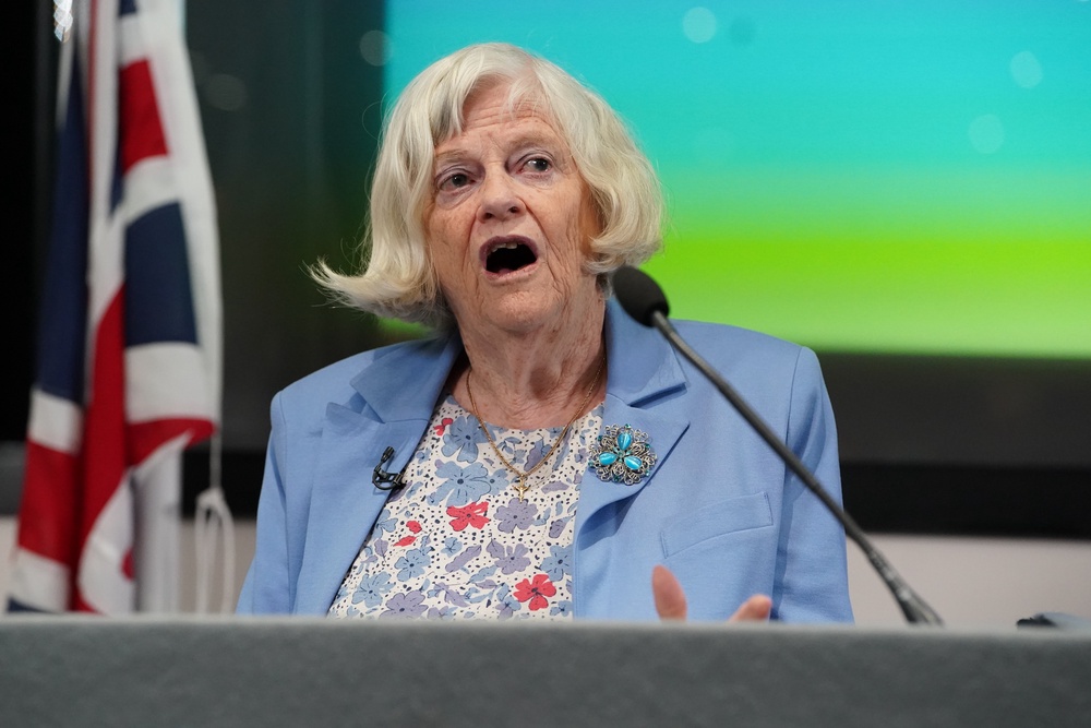 Ann Widdecombe speaking during a Reform rally (Lucy North/PA) (PA Archive)