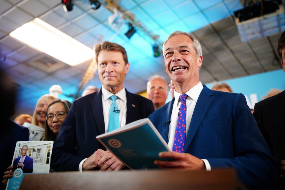 Reform UK’s Richard Tice (left) has spoken of alleged safety concerns for his party leader Nigel Farage (PA) (PA Archive)