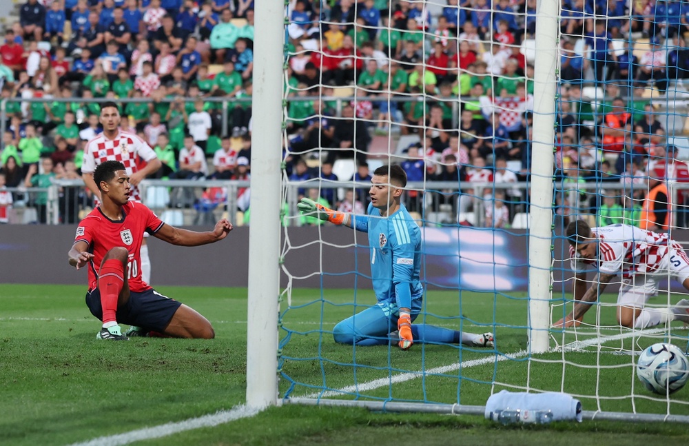 Jude Bellingham prodded home England's second goal (Reuters)