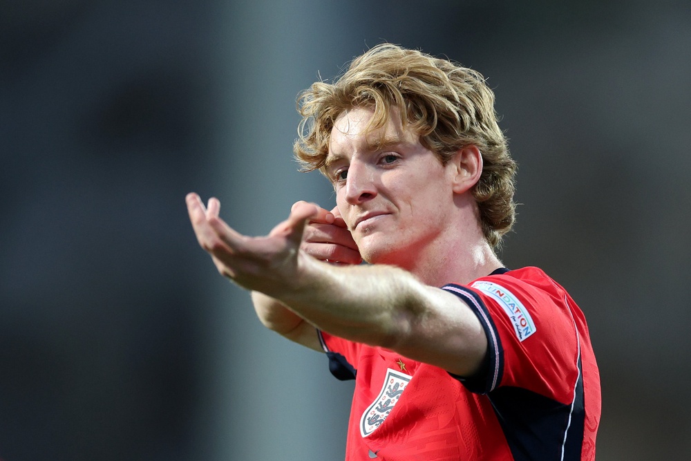 Anthony Gordon kept up his hot streak to make it three for England (Getty)