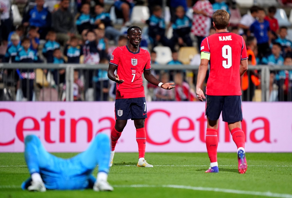 Bukayo Saka made it six after another awful Croatia defensive error (PA)