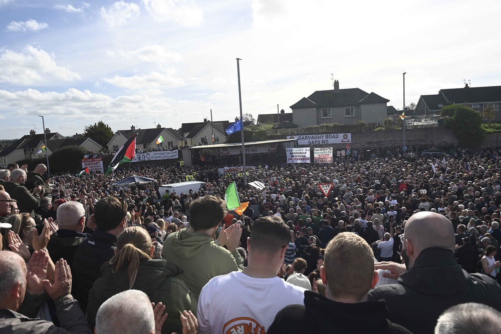 People attend a community event in support of the Garvaghy Road residents in the Drumcree parade dispute (Mark Marlow/PA) (PA Wire)
