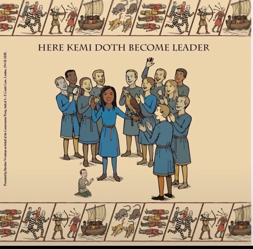 The Tory publicity team are having fun reworking the Bayeux Tapestry (Conservative Party)