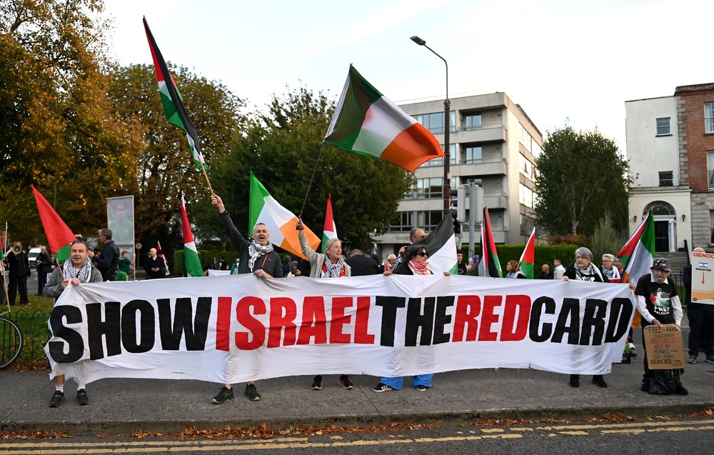 Protesters assembled in Dublin (Getty)
