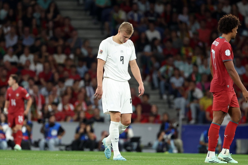 Haaland requested to come off and limped off the pitch in Porto (AP)