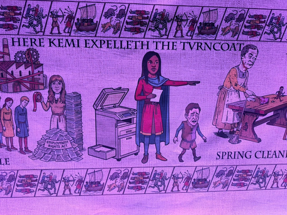 Tory depiction of Robert Jenrick's defection to Reform based on the Bayeux Tapestry (Conservative Party)