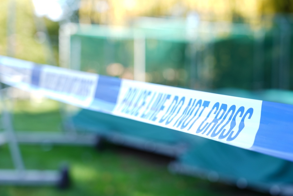 A police cordon around woodland close to the cricket club in Elmley Castle (Zoe Head-Thomas/PA) (PA Wire)