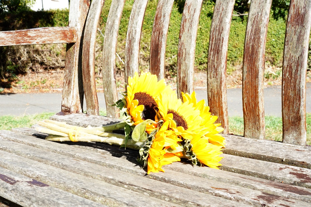 Flowers left on a bench near the police cordon (Zoe Head-Thomas/PA) (PA Wire)