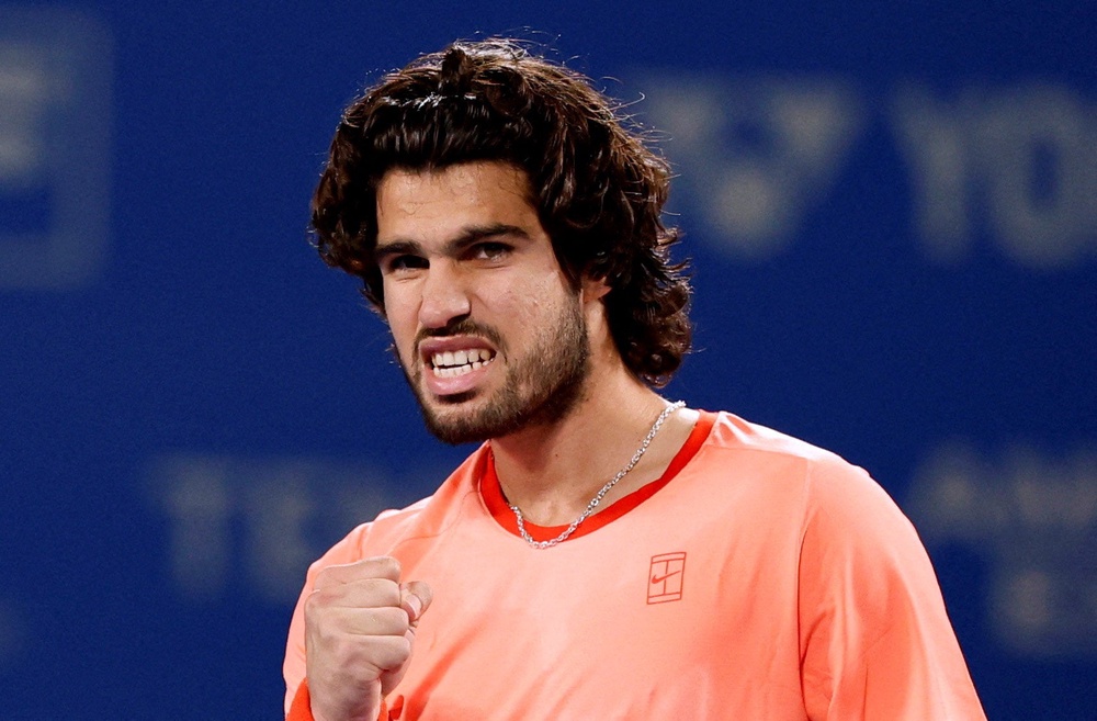Carlos Alcaraz has reached a second consecutive Japan Open final (Reuters)
