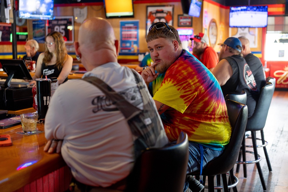 Drinking tea out of beer mugs alongside his colleagues, Kyle Bos reflected on the ways his life is changing (AP (AP photo /Carolyn Kaster))