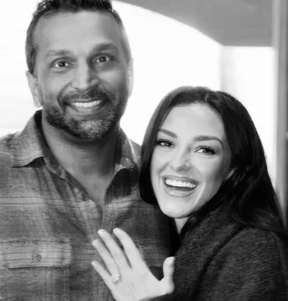 The couple announced their engagement by sharing this image on social media, which she captioned: ‘Went and got the law involved’ (X/Alexis Wilkins)