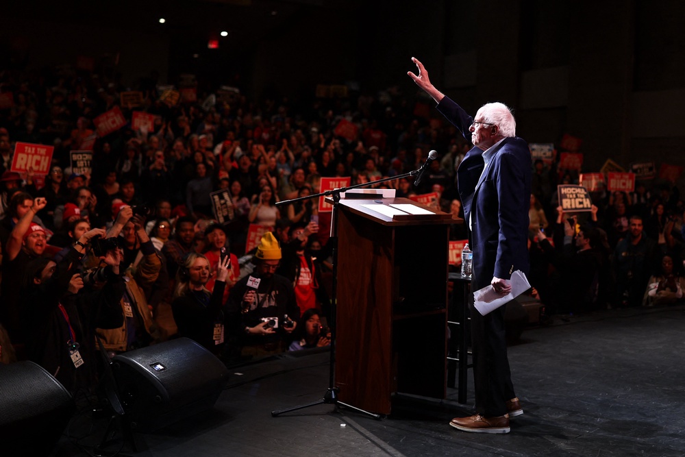 Truth Social posts accuse media outlets of double standards, alleging smaller crowds for US Senator Bernie Sanders receive far more favorable coverage (AFP/Getty)