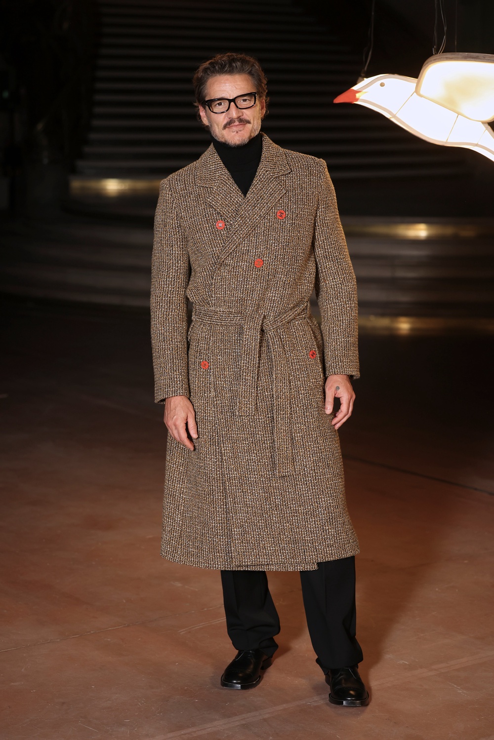 Pedro Pascal in a tweed Chanel overcoat (Thomas Padilla/AP) (AP)