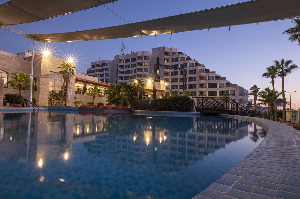 Ayan Hotel (formerly Al Mashtal) was Gaza’s first luxury hotel. Overlooking the Mediterranean Sea, it first welcomed guests in 2011 and was renovated in 2023 (Ayan Hotel)