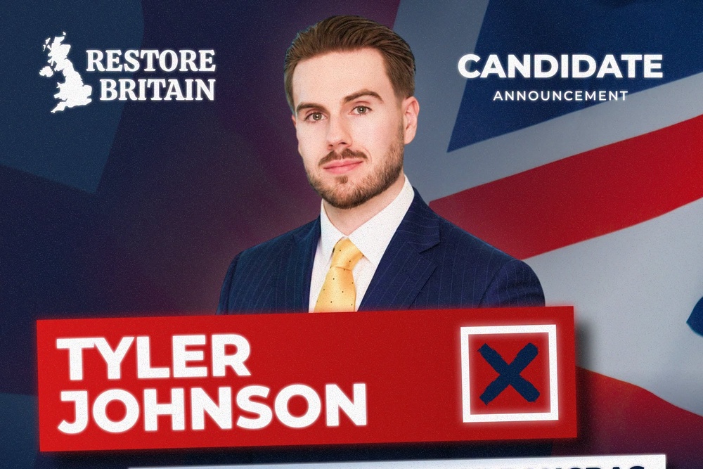 Rupert Lowe’s party Restore Britain has selected lawyer Tyler Johnson to fight the by-election. (Restore Britain)