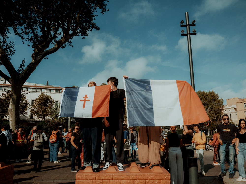 Student protestors in southern France, on October 6 2026 (Photo by Louise Canguilhem / Hans Lucas / AFP via Getty Images) (AFP/Getty)