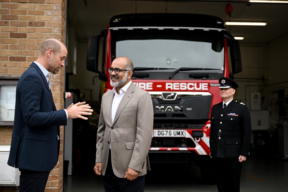 William learned about the growing risk of wildfires at Ilminster Fire Station (Finnbarr Webster/PA) (PA Wire)