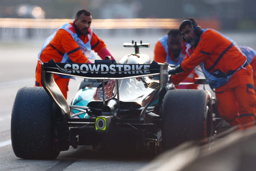 George Russell's engine failed in the closing stages of the Bahrain Grand Prix in Malaysia (Getty)