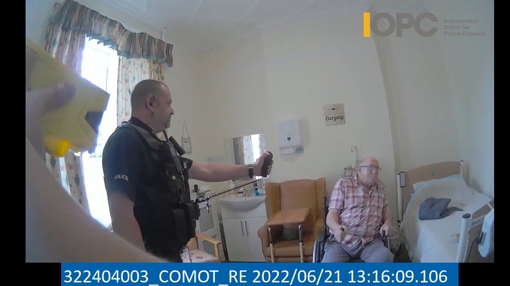 Bodyworn footage showed Donald Burgess being Tasered and a baton being used (IOPC/PA) (PA Media)
