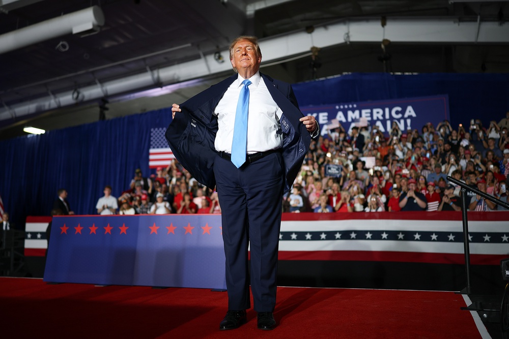 Trump has said he will pay for the ads himself, or through a Trump-connected PAC, which he is not legally allowed to direct (Getty)