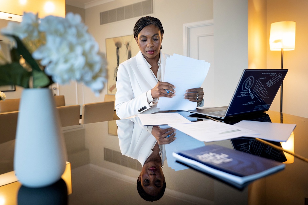 Conservative Party leader Kemi Badenoch prepares her conference speech in her hotel room in Birmingham (PA Wire)