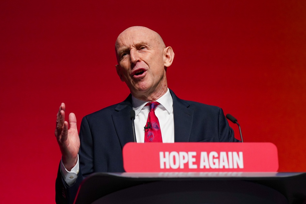 Chancellor John Healey speaking at last week’s Labour Party conference (Getty)