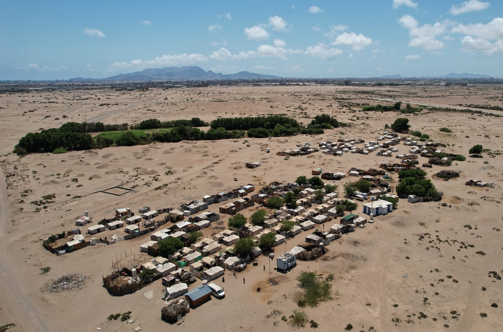 An aerial view shows the Al-Salam camp, which shelters displaced Yemenis. (Copyright 2026 The Associated Press. All rights reserved)
