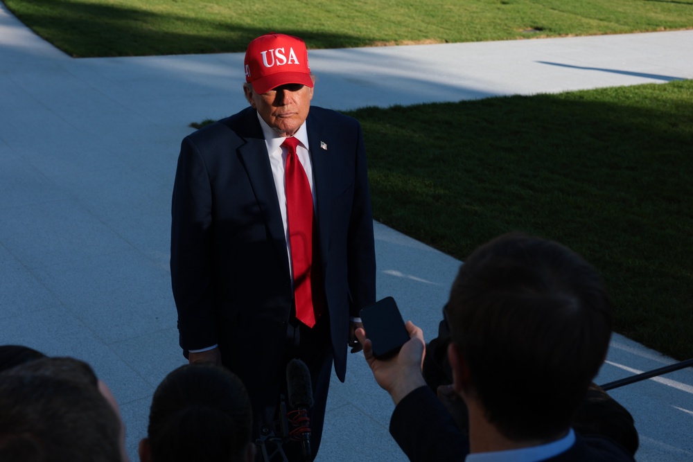 President Trump told reporters that a call between him and Russian President Putin is scheduled to take place 'very soon' after a suspected plague death in Siberia (Getty)