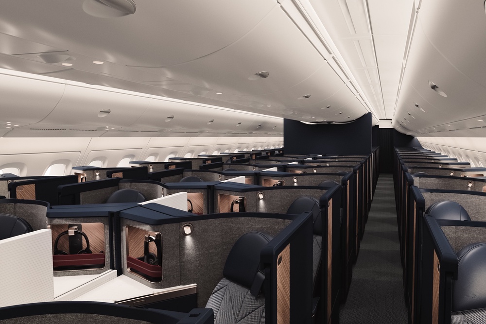 The refreshed look of the Club World business class suites on British Airways A380s (British Airways)