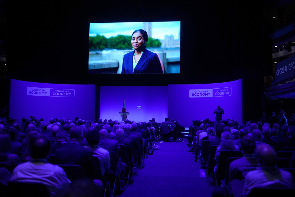 Video montage played ahead of the speech (Getty)