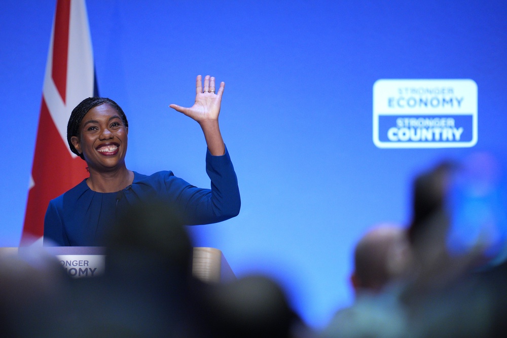 Conservative party leader Kemi Badenoch arrives to deliver her keynote speech (Getty)