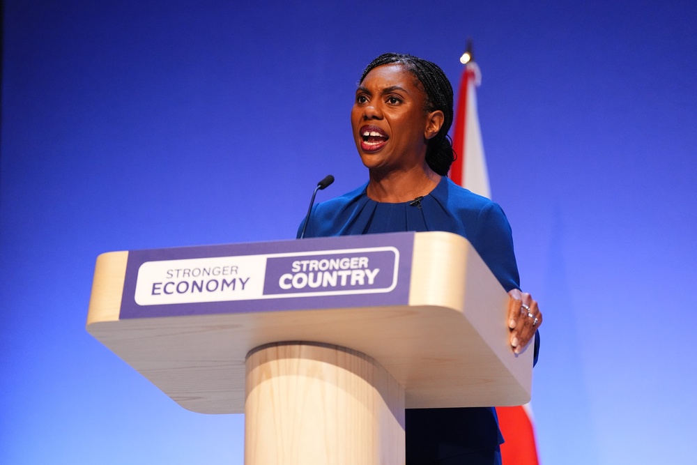 Kemi Badenoch addresses the Conservative Party conference (PA)