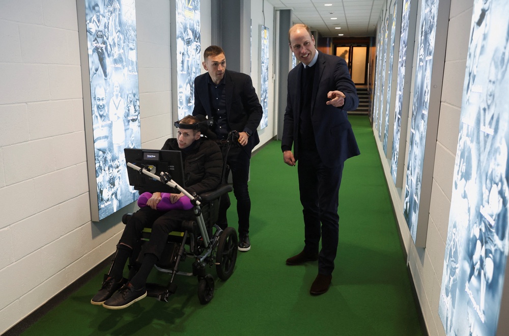 Sinfield with the late Rob Burrow and Prince William (PA Wire)