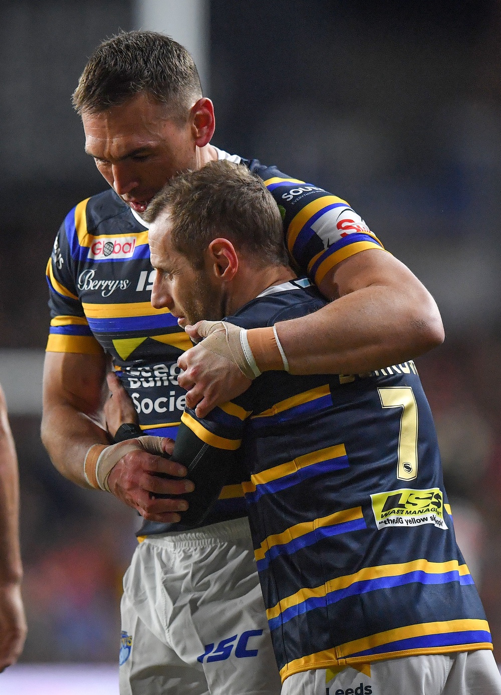 Kevin Sinfield and Rob Burrow were team-mates at Leeds (Dave Howarth/PA). (PA Archive)
